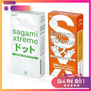 Combo bộ 2 hộp bao cao su Sagami Xtreme white gân gai và Xtreme Xtream Love Me Gold Red ôm sát