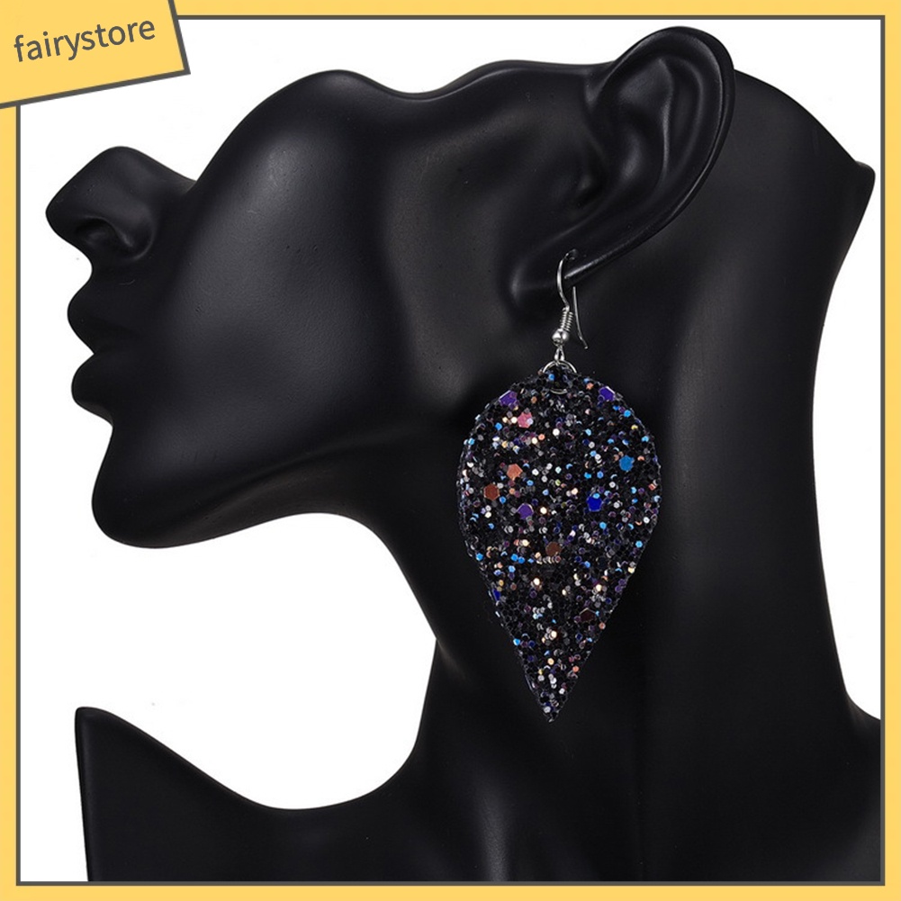 Khuyên Tai Hợp Kim Hình Giọt Nước Đính Đá Lấp Lánh