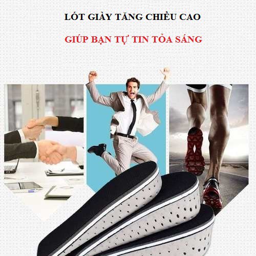 [Có sẵn] Lót giày tăng chiều cao mặt vải lưới mesh đế tổ ong thoáng khí cao cấp tăng tới 4cm – PK26