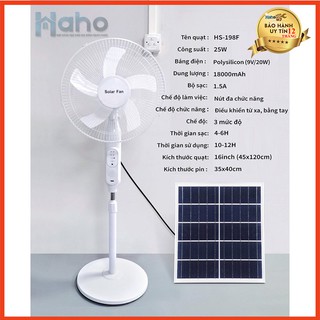 Quạt Tích Điện Năng Lượng Mặt Trời Solar Fan HS-118 Chính Hãng Dùng Cho Gia Đình Giá Rẻ Chất Lượng Anafo BH 12T