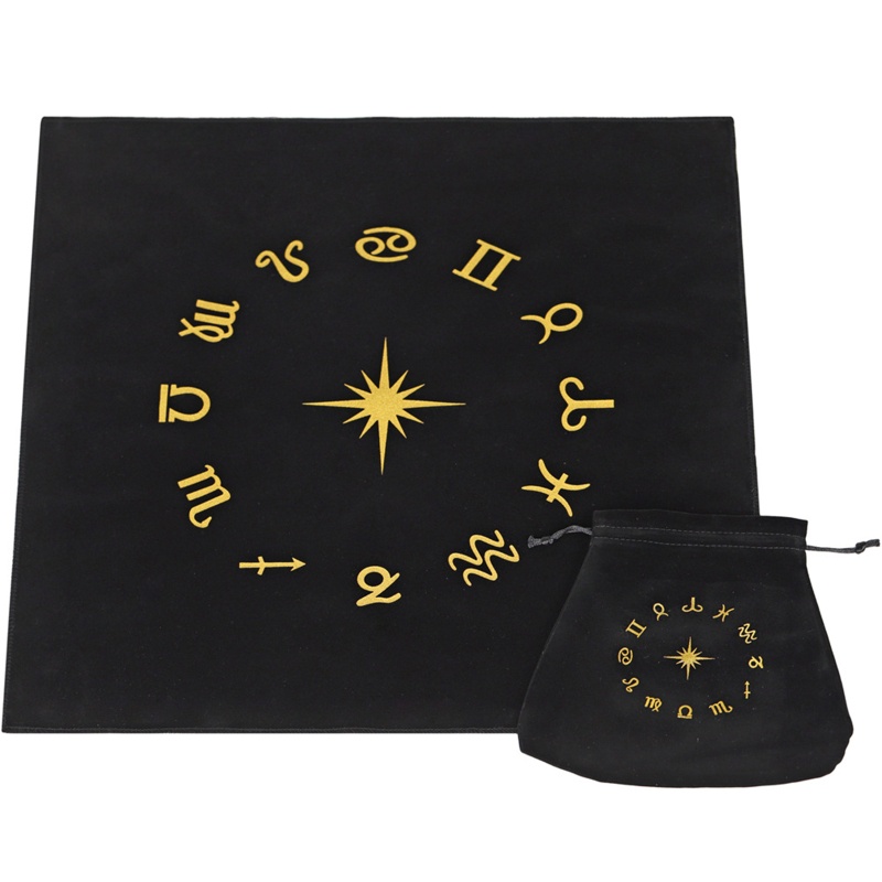 Khăn Trải Bàn Bài Tarot In Hoa Kèm Túi Đựng