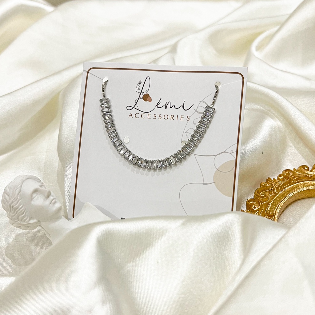 Lắc tay nữ đính đá zircon LEMI  Vòng tay retro dây rút chỉnh kích thước thông minh bền màu thời trang Hàn Quốc