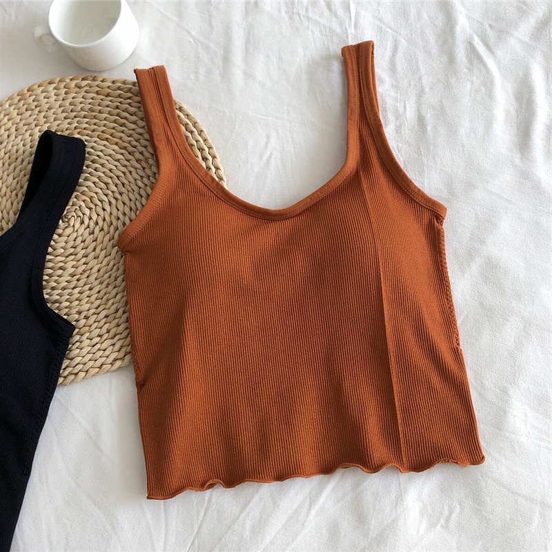 Áo tank top SUXI màu sắc đơn giản dễ phối đồ thời trang mùa hè dành cho nữ