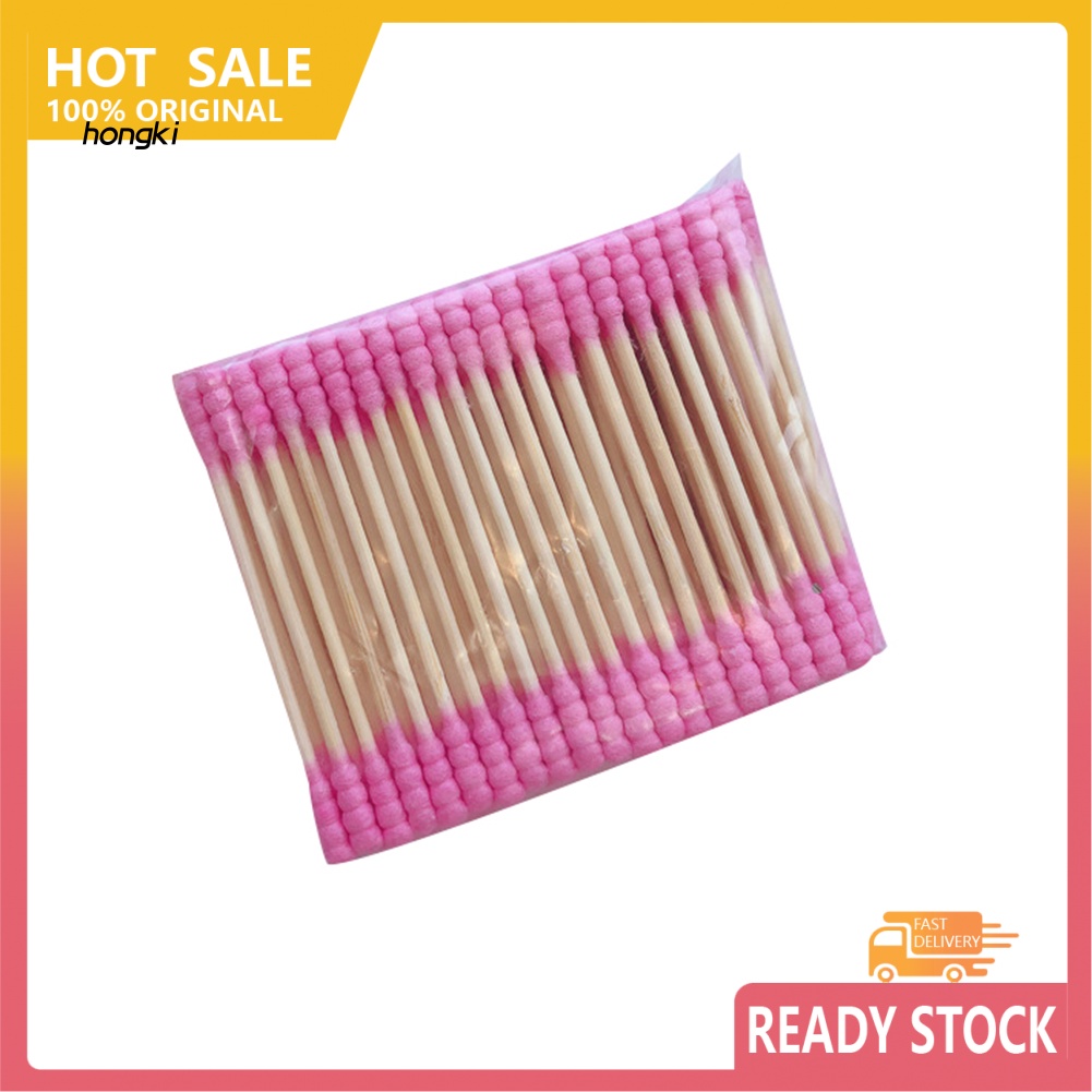 Bộ 100 Tăm Bông Cotton Hai Đầu Dùng Một Lần Để Tẩy Trang