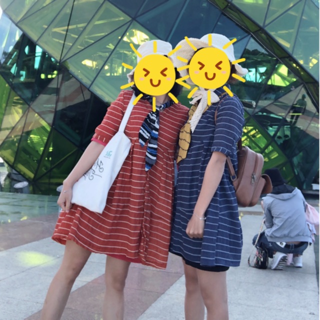 VÁY KẺ NGANG THẮT NƠ