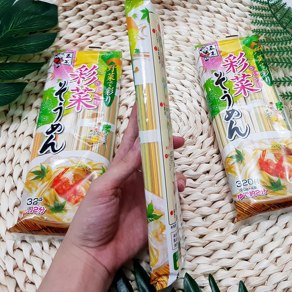 Mì somen ngũ sắc vị rau củ Itsuki 320g cho bé nội địa Nhật Bản