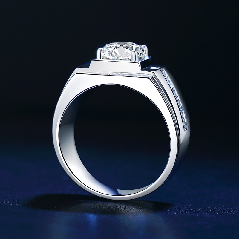 Nhẫn Nam Đính Đá Thời Trang Pt950