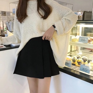 Chân váy xếp ly vạt chéo