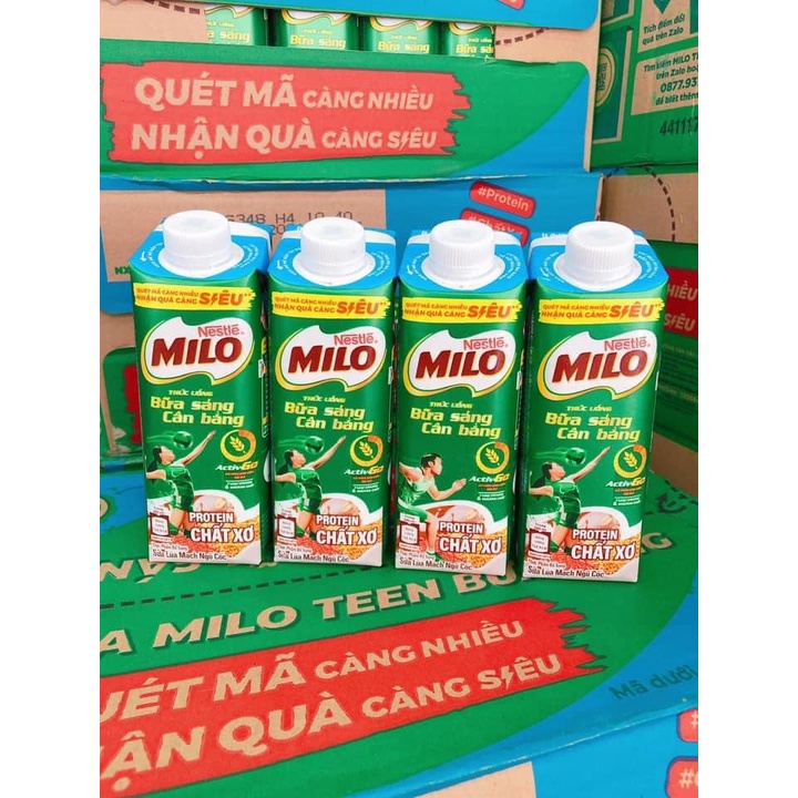 Sữa lúa mạch Nestlé MILO Teen Bữa Sáng thùng 24 hộp x 200 ml (24x200ml)