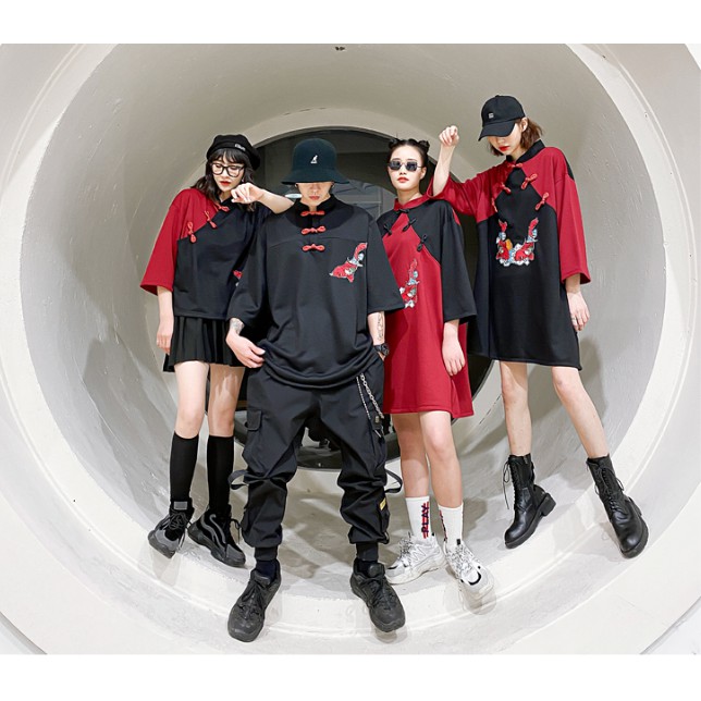 Áo nhóm  mix đỏ - đen