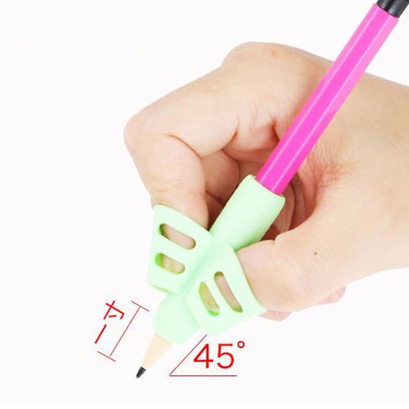 Bộ 12 Kẹp Bút Chì Bằng Silicone Thiết Kế Rỗng Thông Dụng Cho Trẻ Em