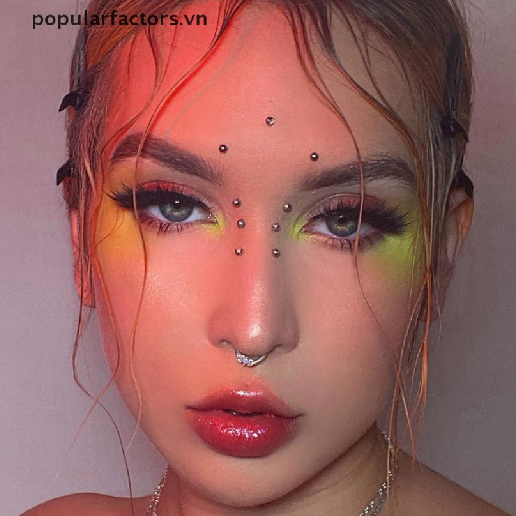 Set 20 Khuyên Mũi / Môi / Lông Mày Giả Bằng Thép Không Gỉ