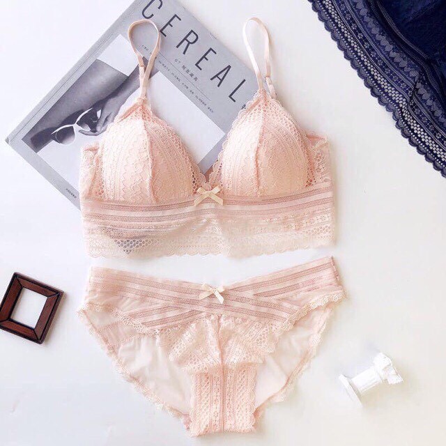 [free ship 50đ] Bộ đồ lót cao cấp | Bộ đồ lót mỏng ren Pinkdear | Áo lót khoét lưng sâu AL004 | BigBuy360 - bigbuy360.vn