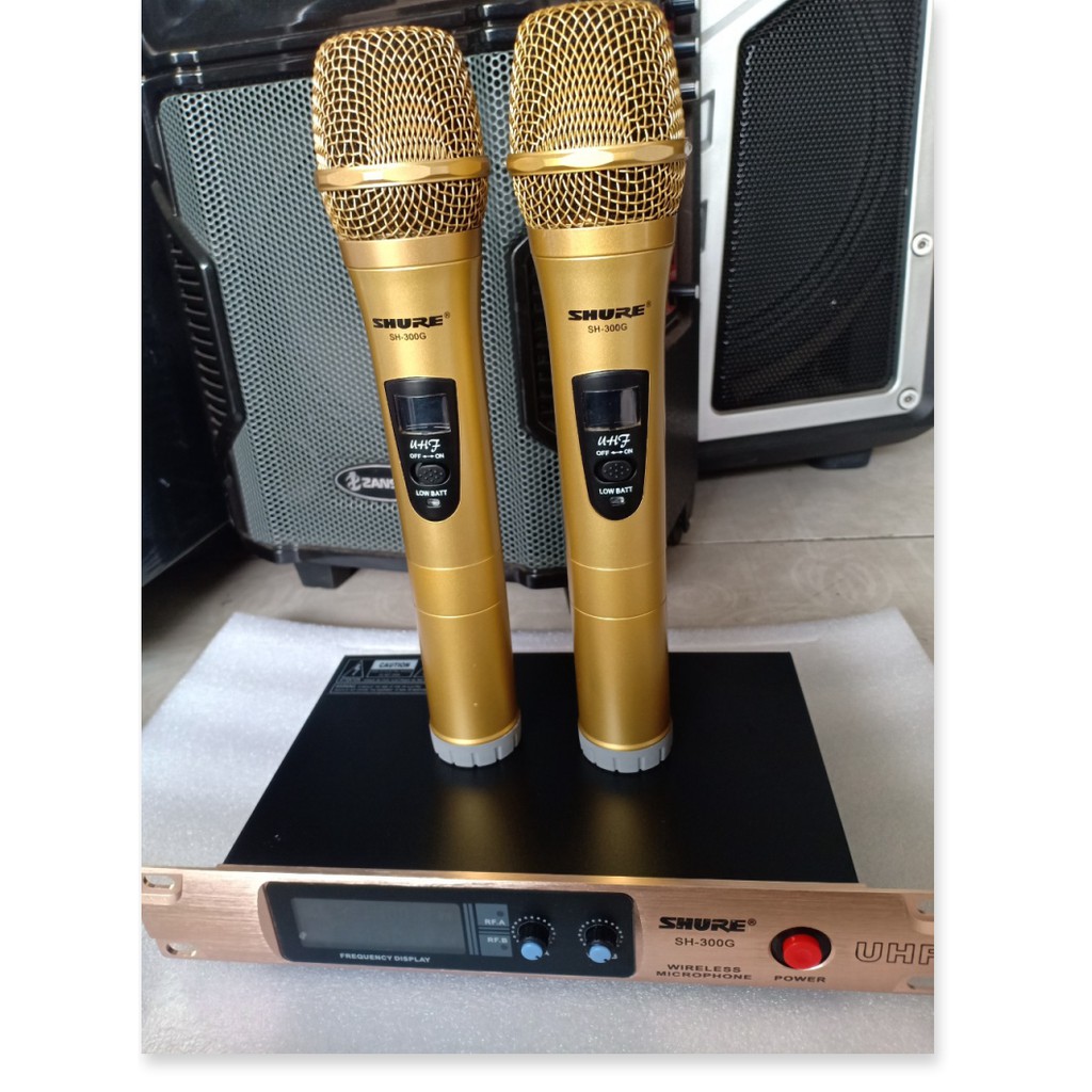 [ XẢ kHO ]·Bộ 2 Micro Không Dây Và Đầu Thu SHURE SH-300G Hát Karaoke (shures) Micro Kèm Đầu Thu Không Dây, Micro Hát Kar