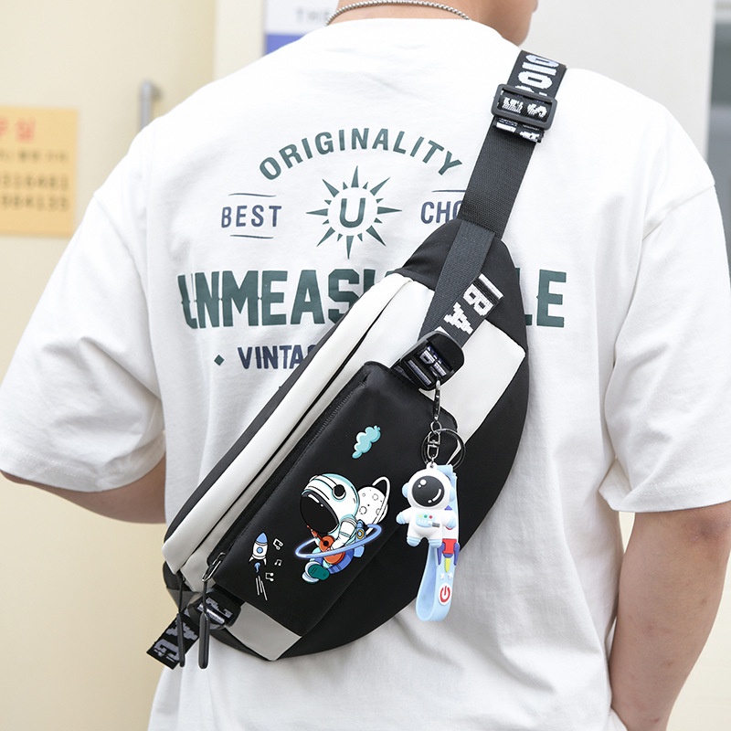 Túi đeo chéo nam, túi bao tử họa tiết phi hành gia Nasa thời trang phong cách Hàn Quốc - Túi Ngang,  Apolo Shop