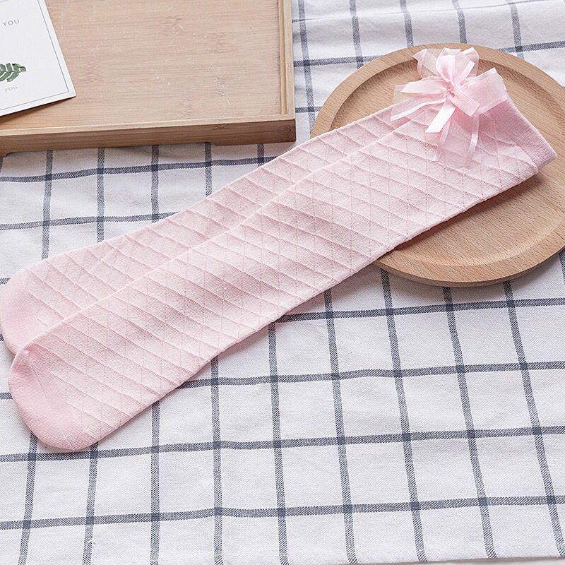 Vớ Cổ Cao Đính Kim Cương Thời Trang Xuân Thu Cho Bé Gái 3-5-7-10 Tuổi