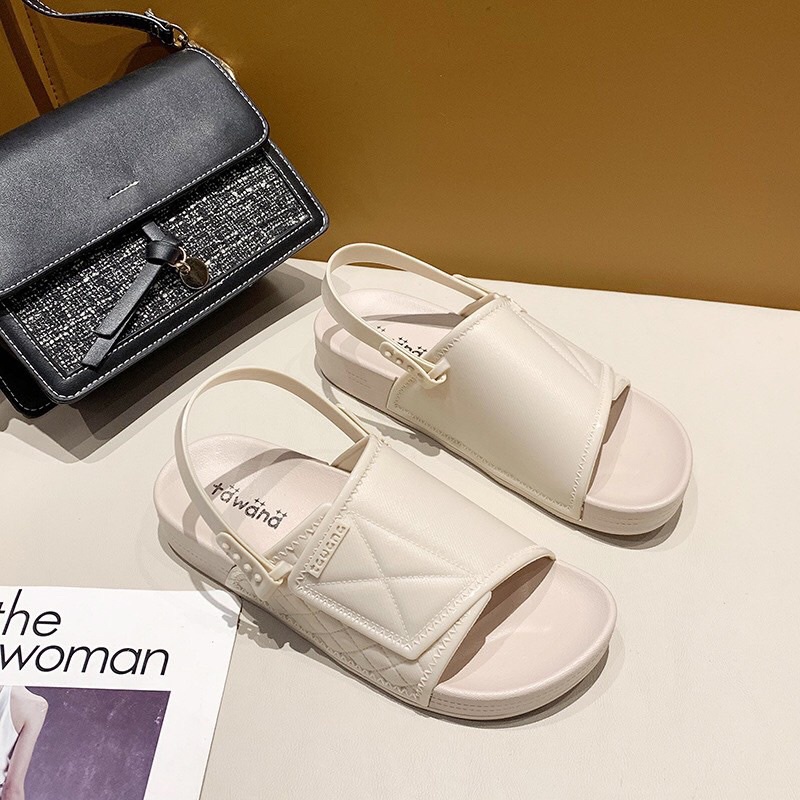 Sandal nữ cao su bản to đi được 2 kiểu