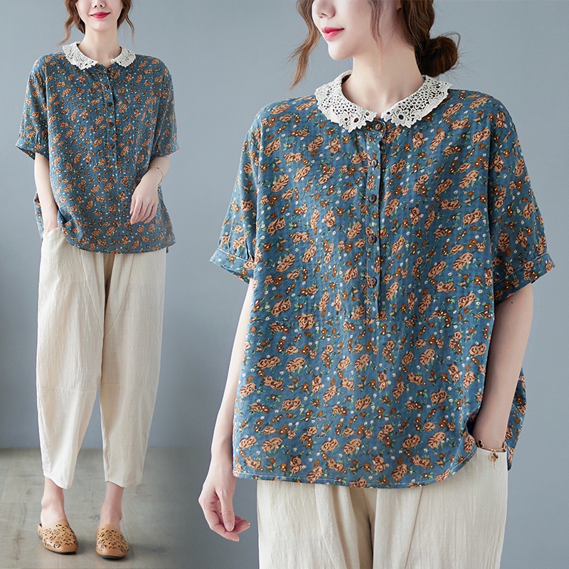 B323 Sét đồ bigsize họa tiết hoa nhỏ xinh xắn