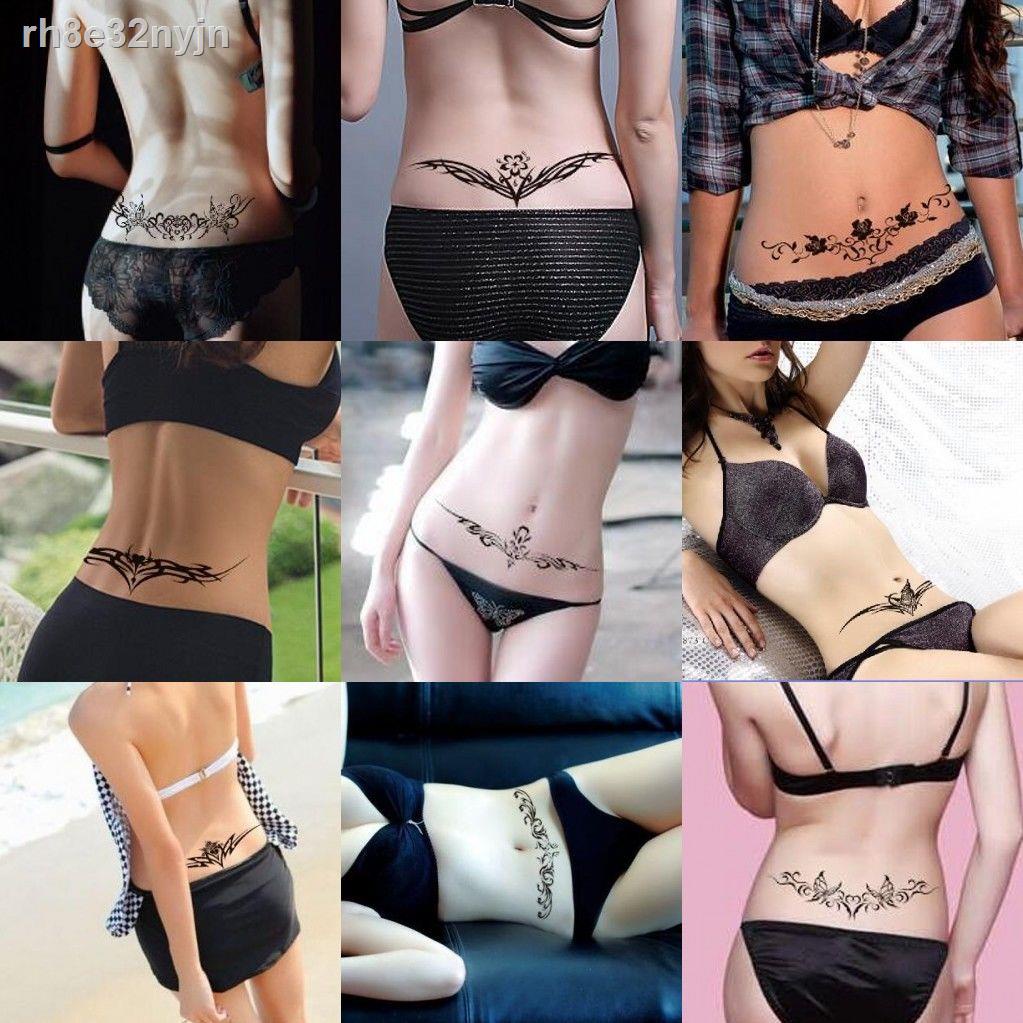 ☒☊Hình xăm dán không thấm nước nữ kéo dài mô phỏng xã hội cổ sexy eo bụng che khuyết điểm vết sẹo cám dỗ d