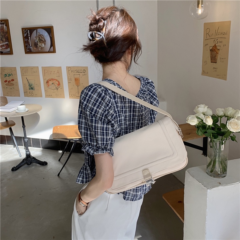 Túi đeo chéo bằng nylon màu sắc đơn giản phong cách Hàn Quốc