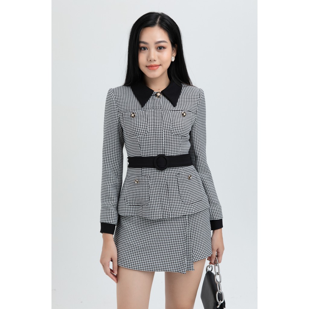 Áo Vest Tweed cổ đức nữ thiết kế IVY moda MS 67M5812