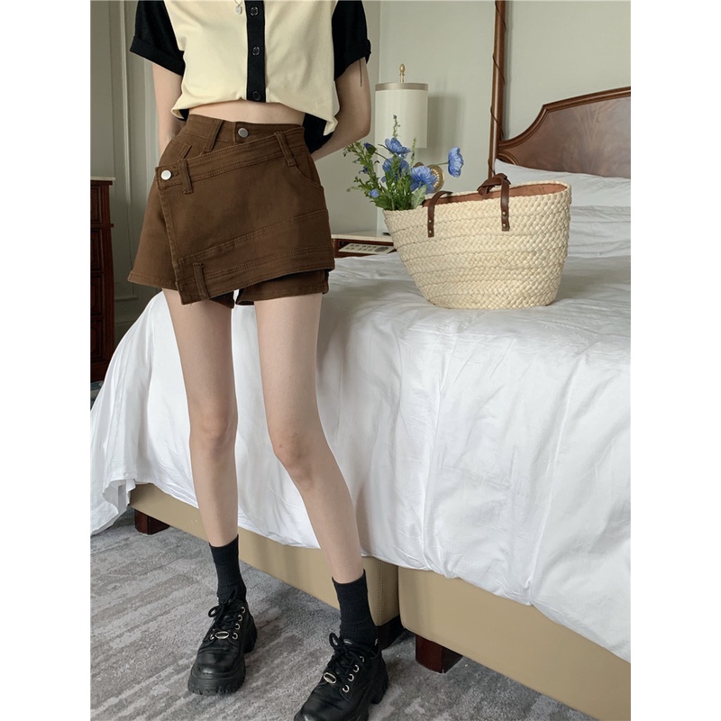 Quần Short jeans Lưng Cao Phong Cách retro Quyến Rũ Cho Nữ