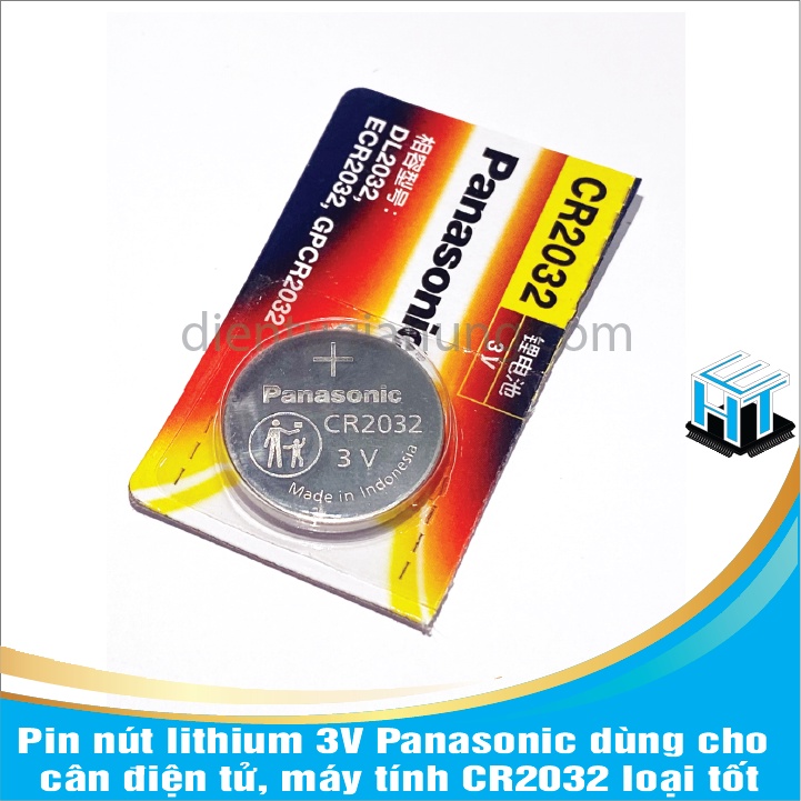 1 viên Pin nút lithium 3V Panasonic dùng cho cân điện tử, máy tính CR2032 loại tốt