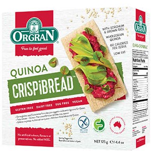 Cracker Bánh Mì Giòn Đa Hạt &amp; Diêm Mạch Orgran - GLUTEN FREE Toasted Multigrain Quinoa Crispibread - Hộp 125g