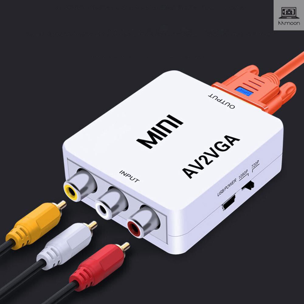 Bộ Chuyển Đổi Cổng Mini Av2Vga Video AV RCA Cvbs Sang VGA 3.5mm