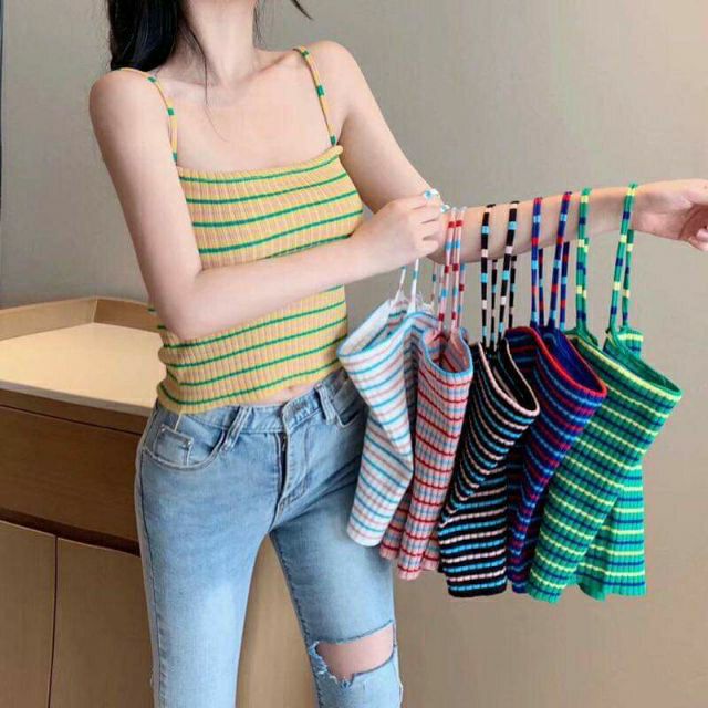 Áo 2 dây mongtogi kẻ hot hit [ ẢNH THẬT ]