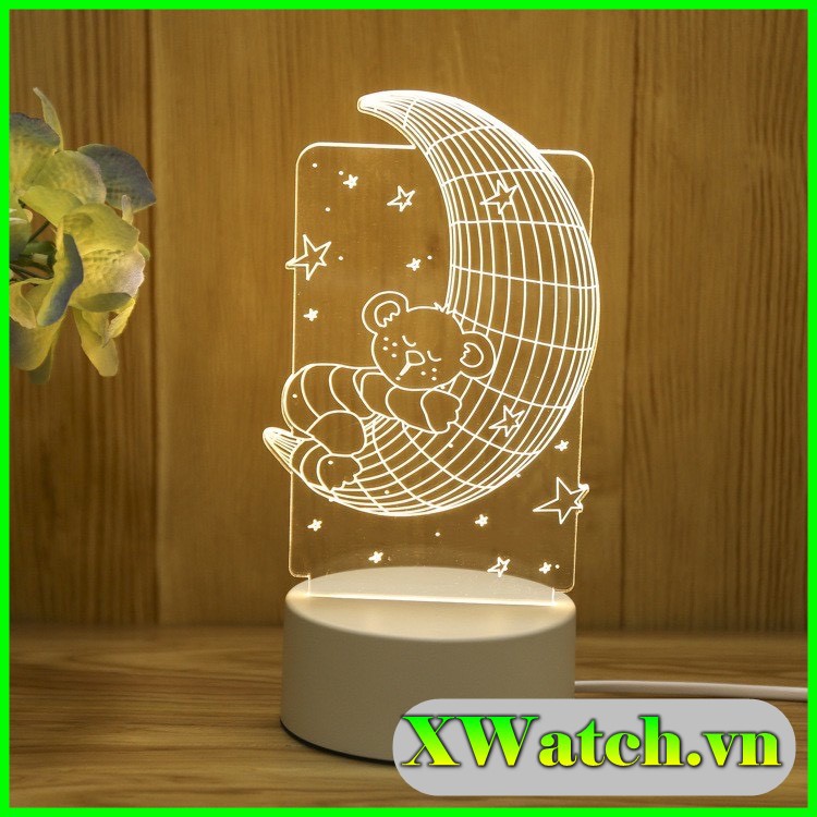 Đèn ngủ 3D  thuyền buồm - Đèn trang trí 3D