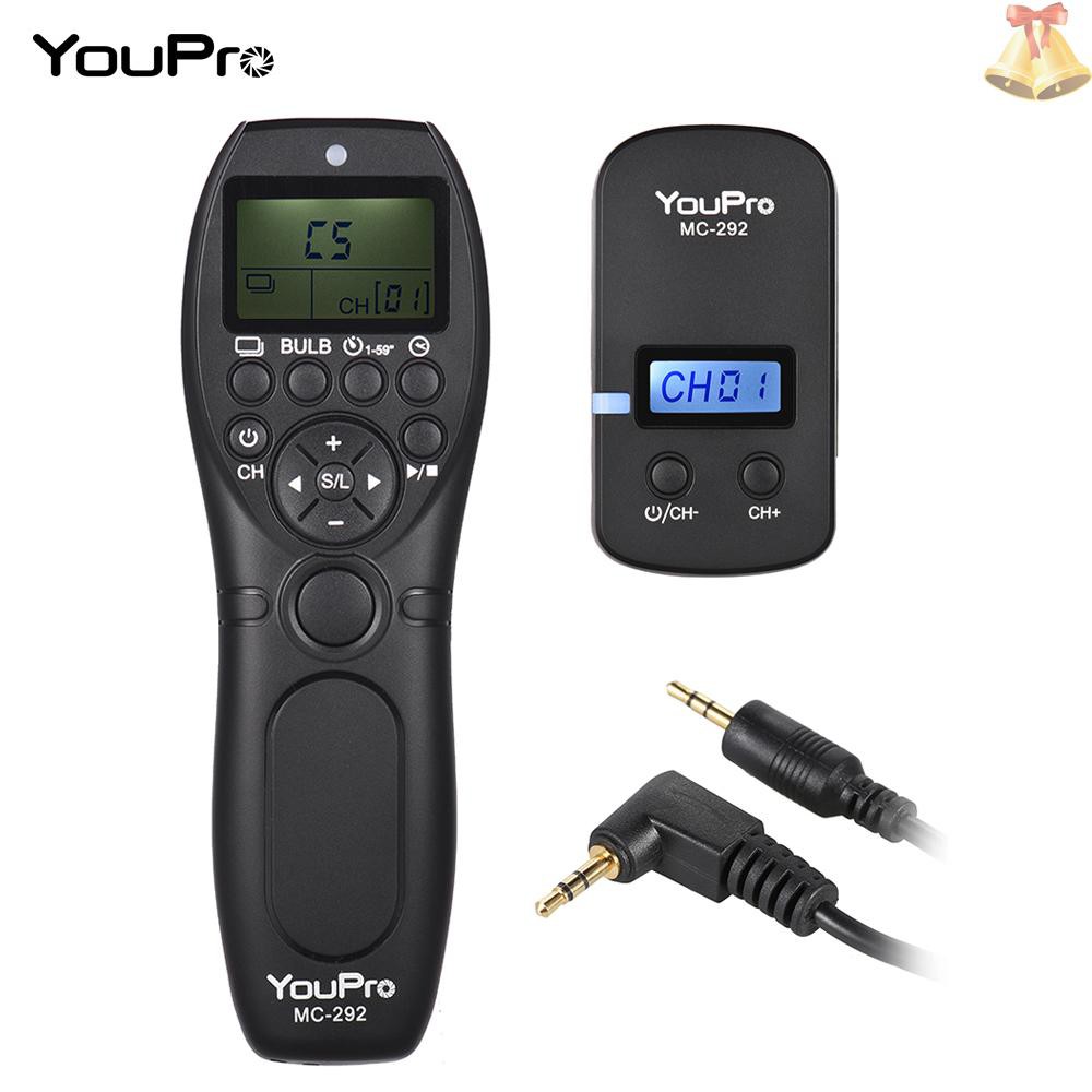 ONE YouPro MC-292 E3 2.4G Wireless Remote Control LCD Timer Shutter Release Transmitter Receiver 32 Channels for Canon 80D 760D 750D 700D 70D 650D 600D 60D 550D 500D 450D 400D 350D 300D 1300D 1200D 1100D 1000D 100D SX50 G10 