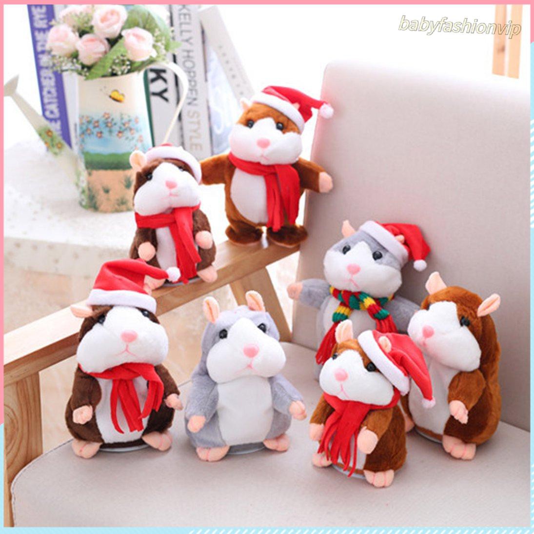 Hoạt Hình Búp Bê Nhồi Bông Hình Ông Già Noel / Chuột Hamster Biết Nói Dễ Thương