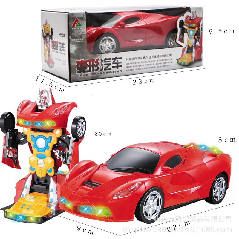 Đồ chơi ô tô biến hình thành Robot - chạy pin - phát nhạc, transform