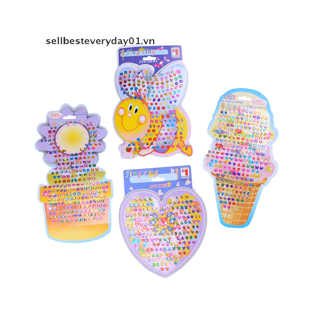 Set 4 Miếng Dán Trang Trí Bông Tai Họa Tiết Hoạt Hình Dễ Thương Cho Bé