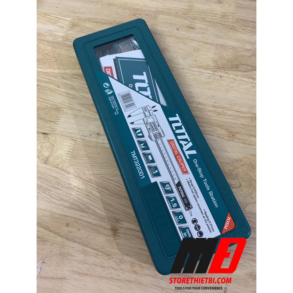 Thước Kẹp Điện Tử Bằng Thép Carbon 200mm Total / TMT322006 / Bảo Quản Hộp Nhựa / Thép Không Gỉ