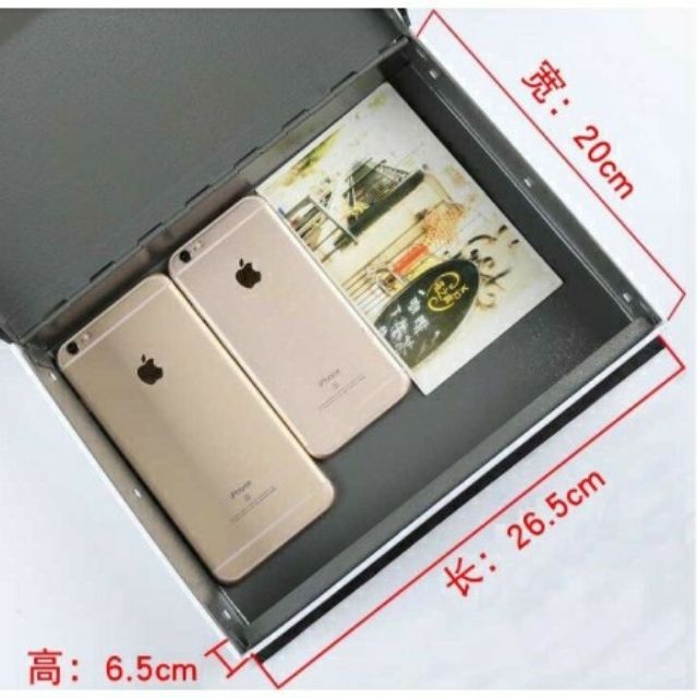 Két sắt mini ngụy trang hình cuốn sách size lớn 26.5cm