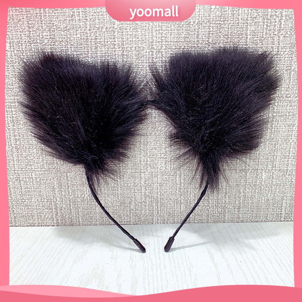 Yomall♡ Băng Đô Cài Tóc Tai Mèo Bông Dài Dễ Thương Dùng Hóa Trang Nhân Vật Anime