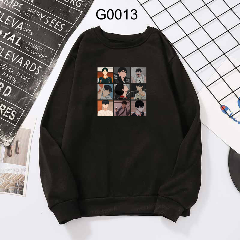 Aikyuu Áo Khoác Hoodie Tay Dài Chui Đầu In Hình Bóng Chuyền Junior Hinata Shouyou
