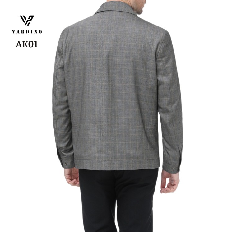 Áo khoác nam cao cấp chính hãng VARDINO cổ bẻ đức dáng ôm xuông suông vừa màu kẻ ô không nhăn vải kaki trung niên ak01 | BigBuy360 - bigbuy360.vn
