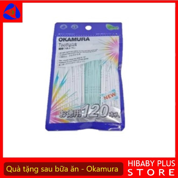 Tăm nhựa nha khoa Okamura Nhật Bản, vệ sinh răng miệng tiện dụng, an toàn - gói 120 chiếc [HiBaby Plus]