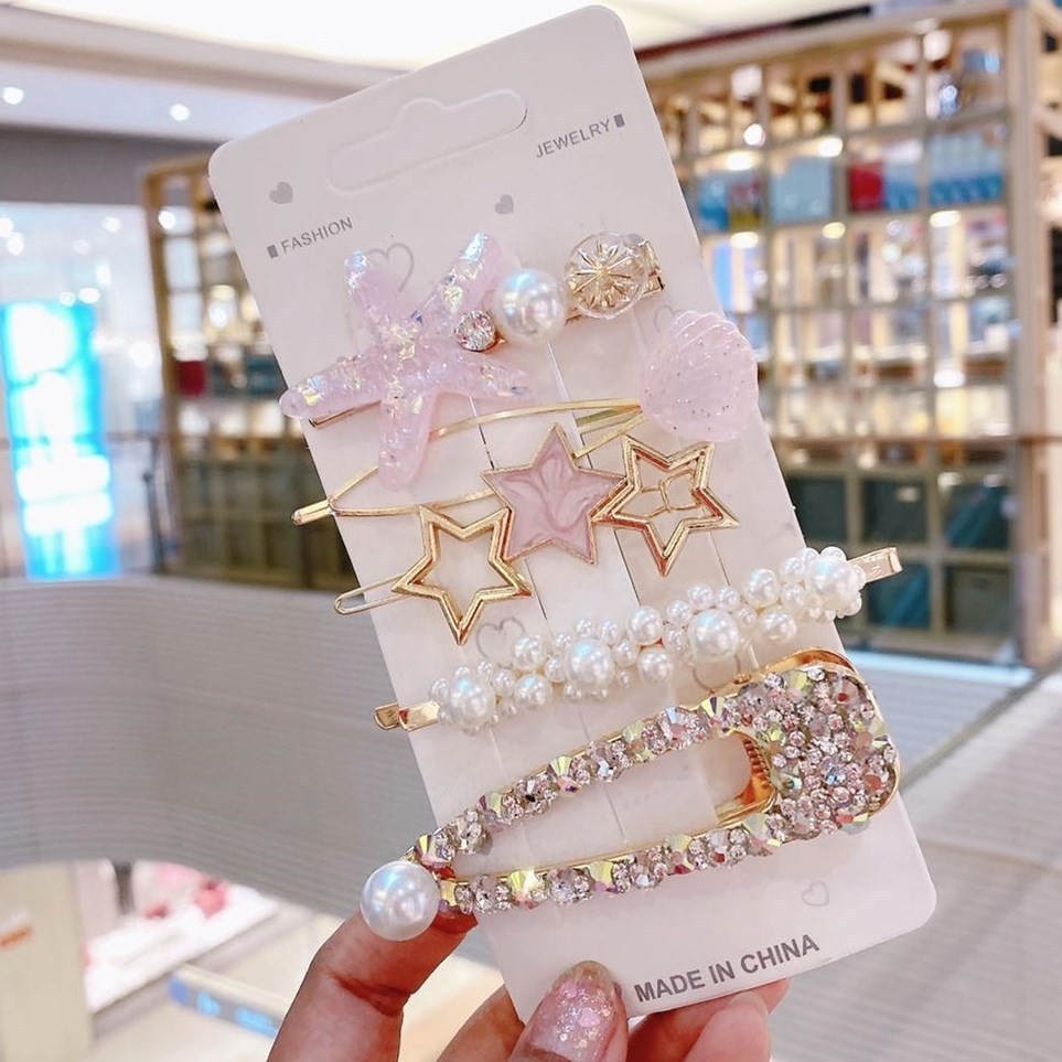 Set 5 Kẹp Tóc Tiểu Thư Sang Chảnh Đáng Yêu Hàn Quốc