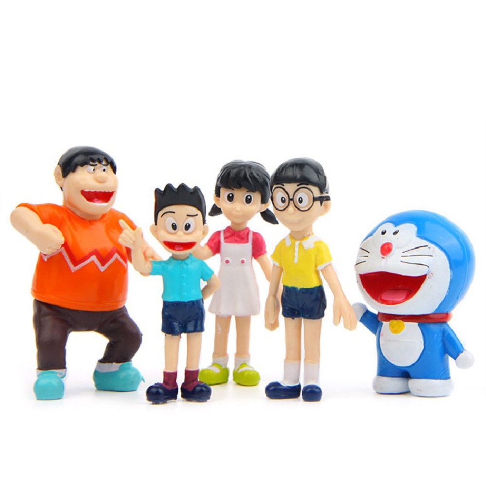 Set 5 Mô Hình Nhân Vật Phim Hoạt Hình Doraemon Bằng Pvc
