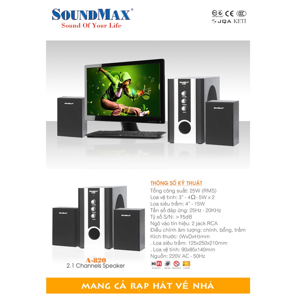 Loa SoundMax A820 2.1