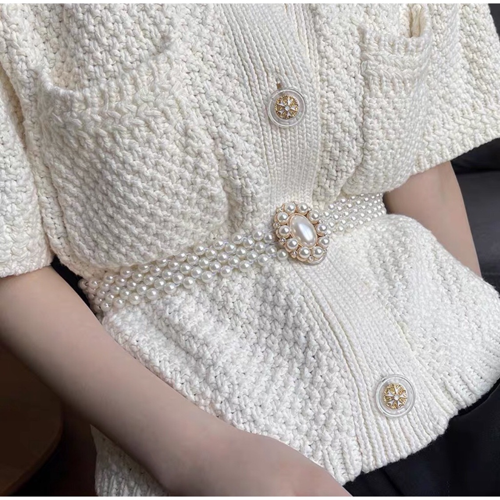 Đai váy nịt thắt lưng belt ngọc trai đính đá cao cấp hàng loại 1