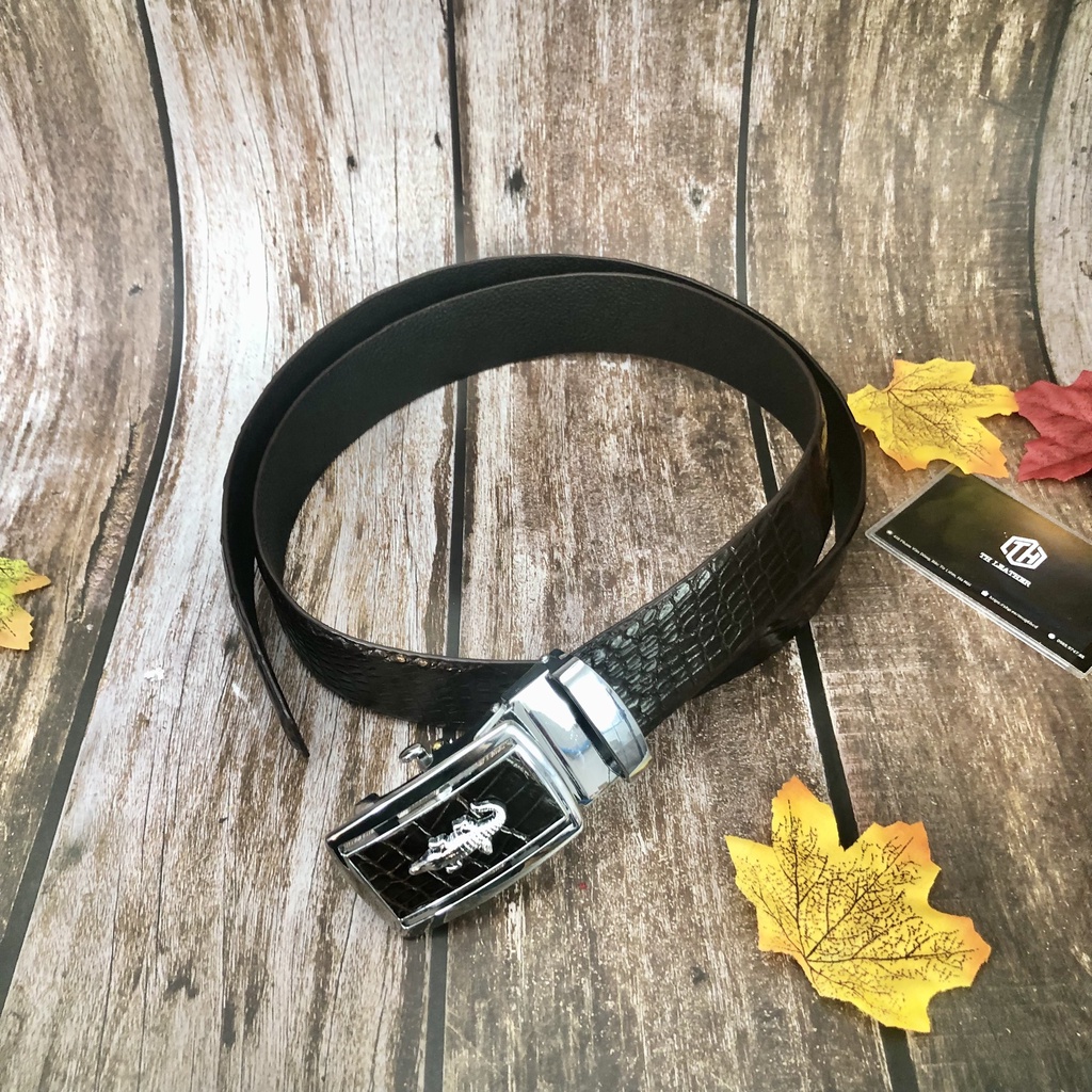 Dây Lưng Cá Sấu Liền Da Bụng 4cm, Thắt Lưng Dấy Nit Nam Da Cá Sấu Thật 4 Liền Bụng - BH 24 Thạ