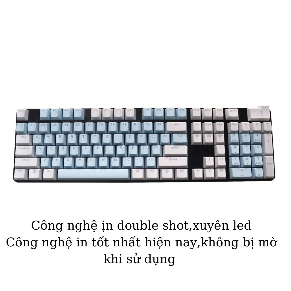Keycap ABS double shot xuyên led 104 phím