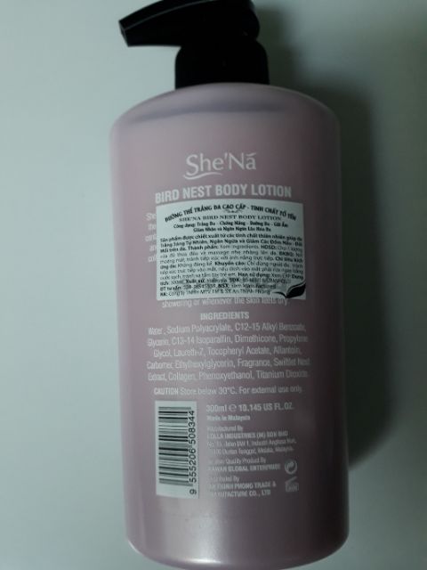 Sữa dưỡng thể shena BIRD NEST BODY LOTION.