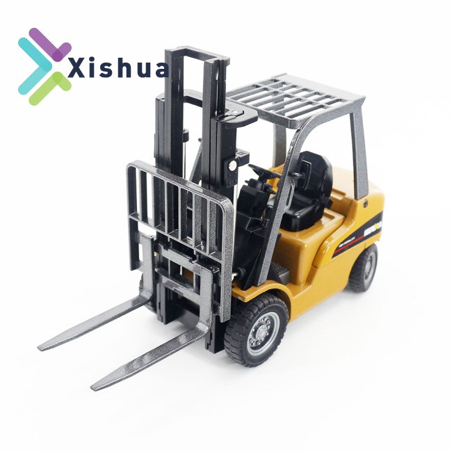 RU HuiNa 1717 1:50 Alloy Forklift Static Model control excavator toy controller forklift toys Mini Car