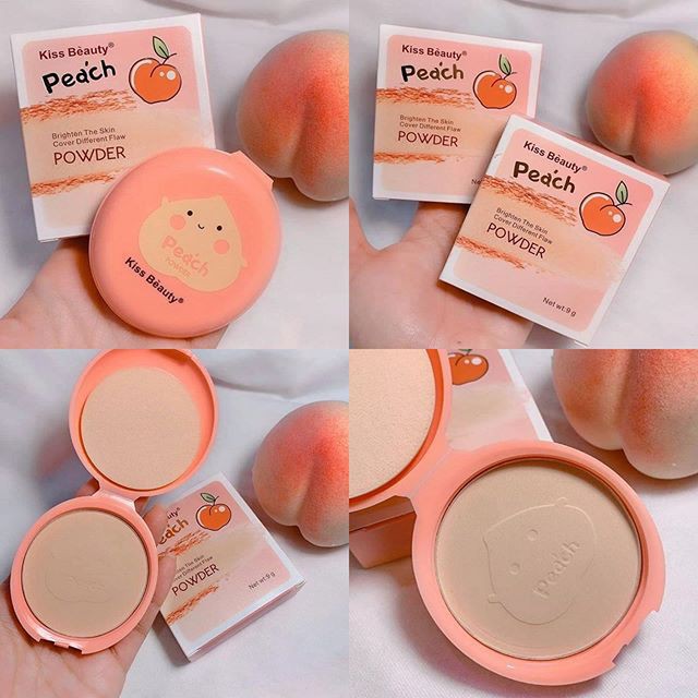 🦄 Phấn nền Quả Đào Peach Powder Kiss Beauty nội địa sỉ tốt chống nắng tốt che khuyết điểm mịn da NGỰA BEAUTY